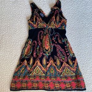 Paisley sundress with adjustable tie-up straps